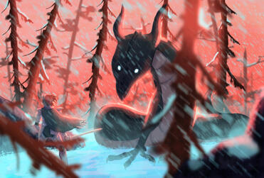 client work - illustrating a scene from a written story.