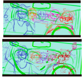 initial sketch, refined sketch